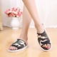 Giày vải Bắc Kinh cũ dép nữ thủy triều thủ công ngàn lớp vải cotton đáy giày retro phẳng một chữ kéo phụ nữ