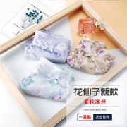 Hoa Fairy Ice Silk Quần lót nữ Mid-tăng Sexy Silky In siêu mỏng Thoải mái thoáng khí Trắng phía dưới Đồ lót nữ