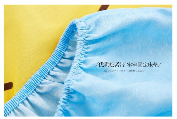 Cotton phiên bản lớn của phim hoạt hình dễ thương giường đơn cho trẻ em 笠 1,2 m 1,5 m 1,8 m đơn nệm đôi - Trang bị Covers ga chun trải giường	