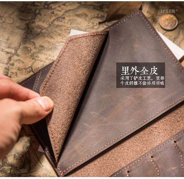 Vintage hộ chiếu giữ tài liệu du lịch túi nam và nữ gói thẻ tài liệu đa chức năng túi hướng dẫn vé hộ chiếu túi giấy kẹp - Túi thông tin xác thực ví đựng thẻ cho nam
