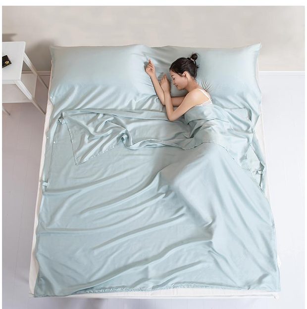 Khách sạn xách tay Du lịch Khách sạn Du lịch Túi ngủ bẩn 60 Tấm vải đôi Tencel Single Double Silky - Túi ngủ túi ngủ naturehike