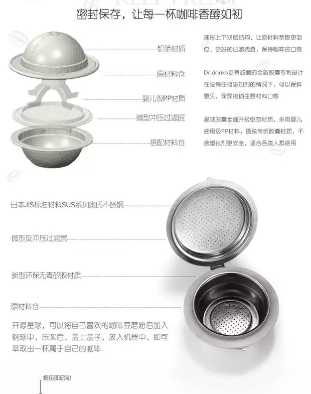 Tiến sĩ Đồ uống DR Máy pha cà phê viên nang Ý tự động máy nhỏ nước nóng nhỏ của Mỹ - Máy pha cà phê