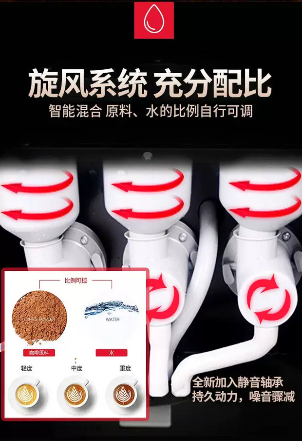 Wei Na Shi máy pha cà phê hòa tan thương mại máy pha trà sữa tự động nóng lạnh đa chức năng máy pha đồ ​​uống buffet nóng - Máy pha cà phê máy xay cà phê bằng tay