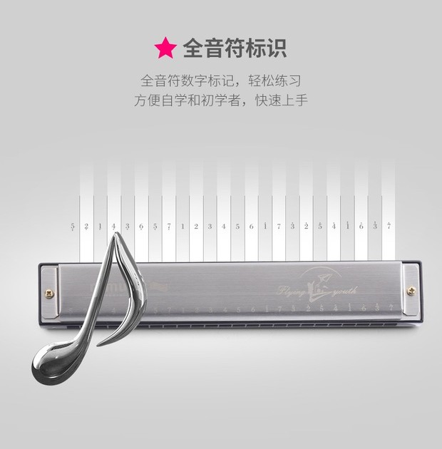 Romusic hòa tấu trẻ em người lớn mới bắt đầu đa âm 24 lỗ C giai điệu sinh viên nhạc cụ nhạc cụ bạc [gửi - Nhạc cụ phương Tây đàn nguyệt cầm