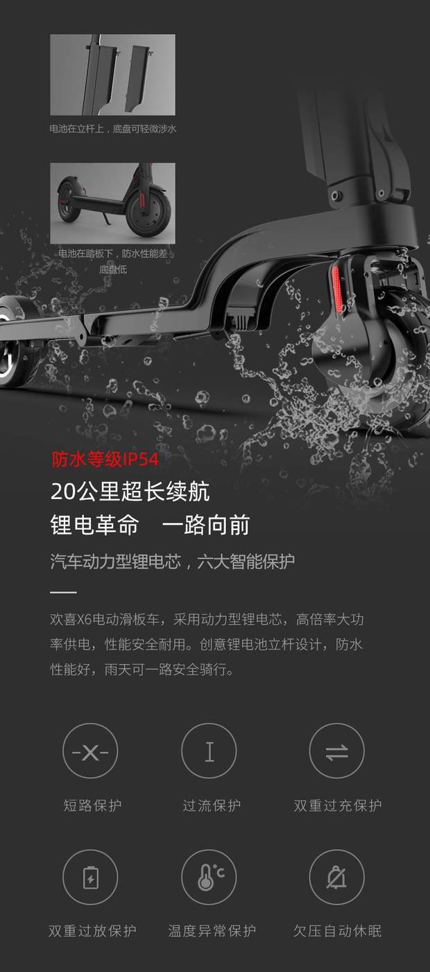 Xe tay ga điện Happy X6 có thể gập hai bánh để hoạt động thay mặt cho nam và nữ lái xe pin lithium tự đi - Trượt băng / Trượt / Thể thao mạo hiểm nón bảo hiểm thể thao
