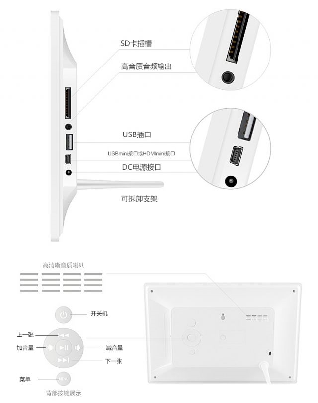 Khung ảnh kỹ thuật số 10-inch độ nét cao album điện tử để kết hôn sinh nhật quà tặng kinh doanh ảnh máy nghe nhạc album AE Hồ - Khung ảnh kỹ thuật số khung ảnh điện tử sony