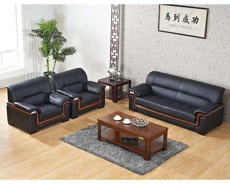 Weiyide văn phòng nội thất kinh doanh da parlor sofa bàn cà phê kết hợp ba người văn phòng sofa tiếp tân - Nội thất văn phòng