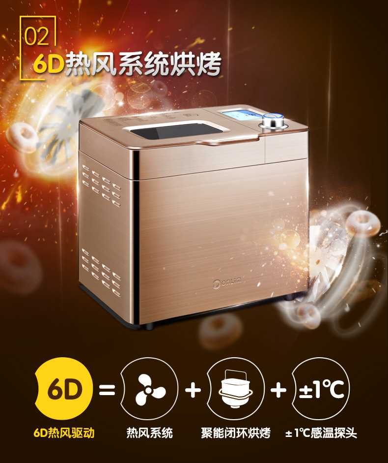 2019 mới đa chức năng gia đình máy bánh mì tự động inox trái cây nhồi bánh mì - Máy bánh mì giá lò nướng bánh mì xoay 6 khay