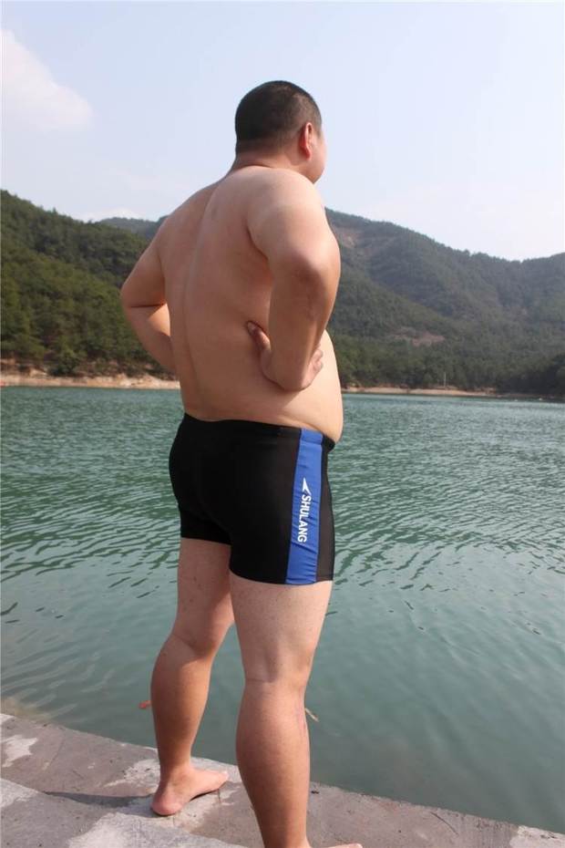 Quần bơi nam 300 kg quần short cực lớn góc phẳng cộng với phân bón Quần bơi XL chất béo đồ bơi người lớn - Nam bơi đầm quần bơi nam hàng hiệu