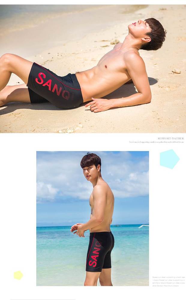 Ba quần bơi kỳ quặc nam boxer kỳ nghỉ hè thời trang cộng với phân bón XL thả lỏng nước suối nóng phù hợp với nam giới năm điểm - Nam bơi đầm