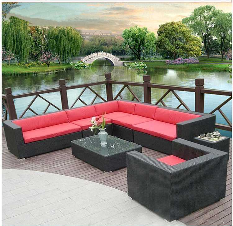 Sofa mây năm góc phòng khách kết hợp sân ngoài trời mây giải trí đồ nội thất lười biếng căn hộ nhỏ mây sofa - Nội thất siêu thị