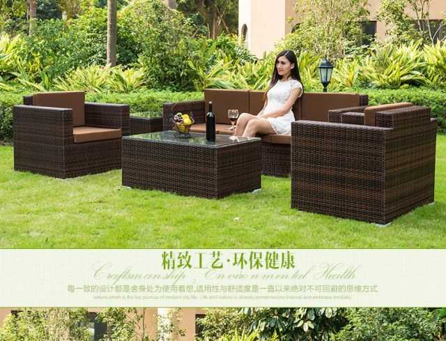 之 ngoài trời chuẩn bị đồ nội thất sân vườn sofa bàn cà phê kết hợp câu lạc bộ ngoài trời giải trí ban công giả mây - Nội thất siêu thị