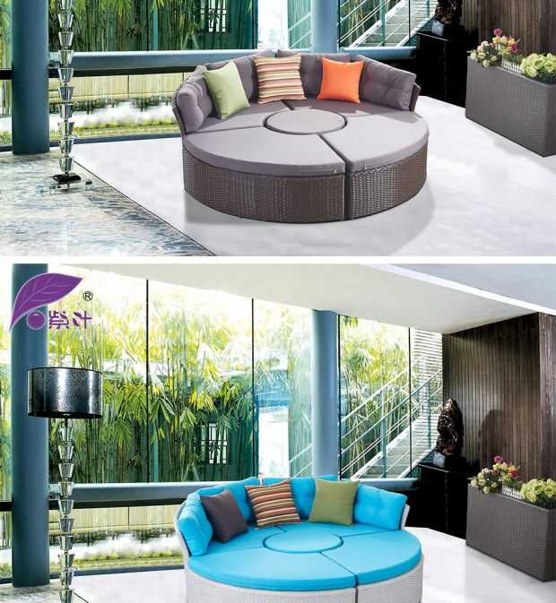 Màu tím Lá kết hợp Sofa mây ngoài trời Sân thượng ngoài trời Nội thất mây Sofa Phòng khách Ban công Giải trí Sofa mây tròn - Nội thất siêu thị