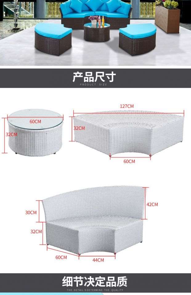 Màu tím Lá kết hợp Sofa mây ngoài trời Sân thượng ngoài trời Nội thất mây Sofa Phòng khách Ban công Giải trí Sofa mây tròn - Nội thất siêu thị