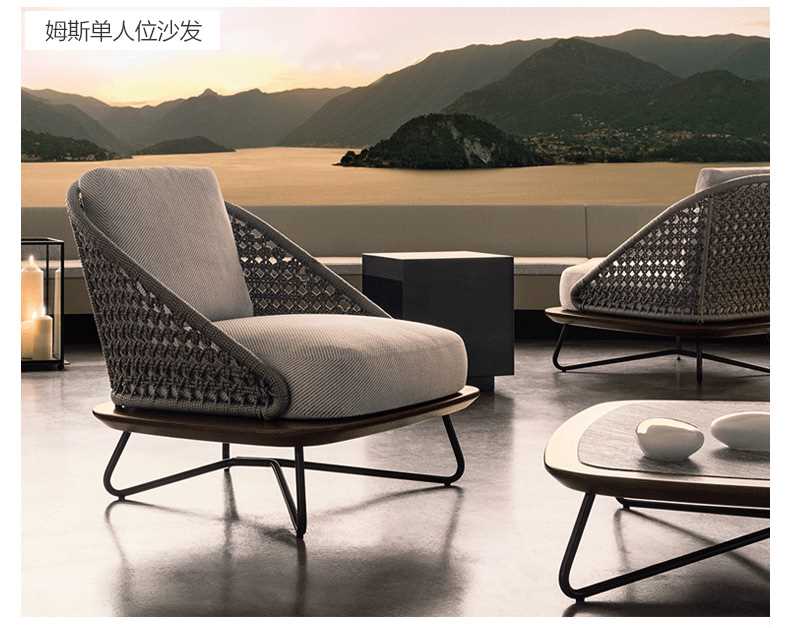 之 藤 Ghế sofa mây ngoài trời YOUZHITENG ngoài trời ban công ngoài trời sofa mây 1 + 1 + 3 + - Nội thất siêu thị xe đẩy hàng 4 bánh