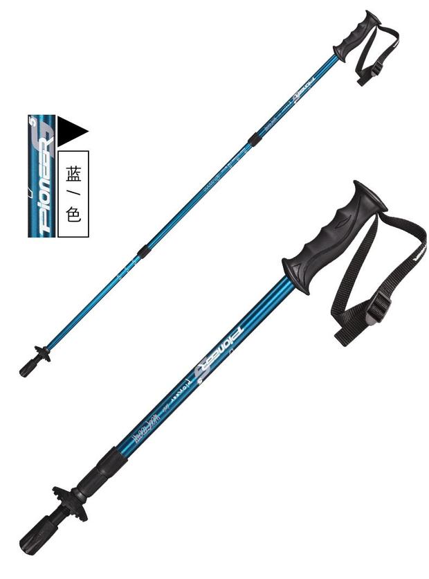 Trailblazer mới trekking cực mía 6061 hợp kim nhôm ba phần cong kính thiên văn tay cầm T xử lý ông già đi bộ gậy 6 - Gậy / gậy gậy cho người già