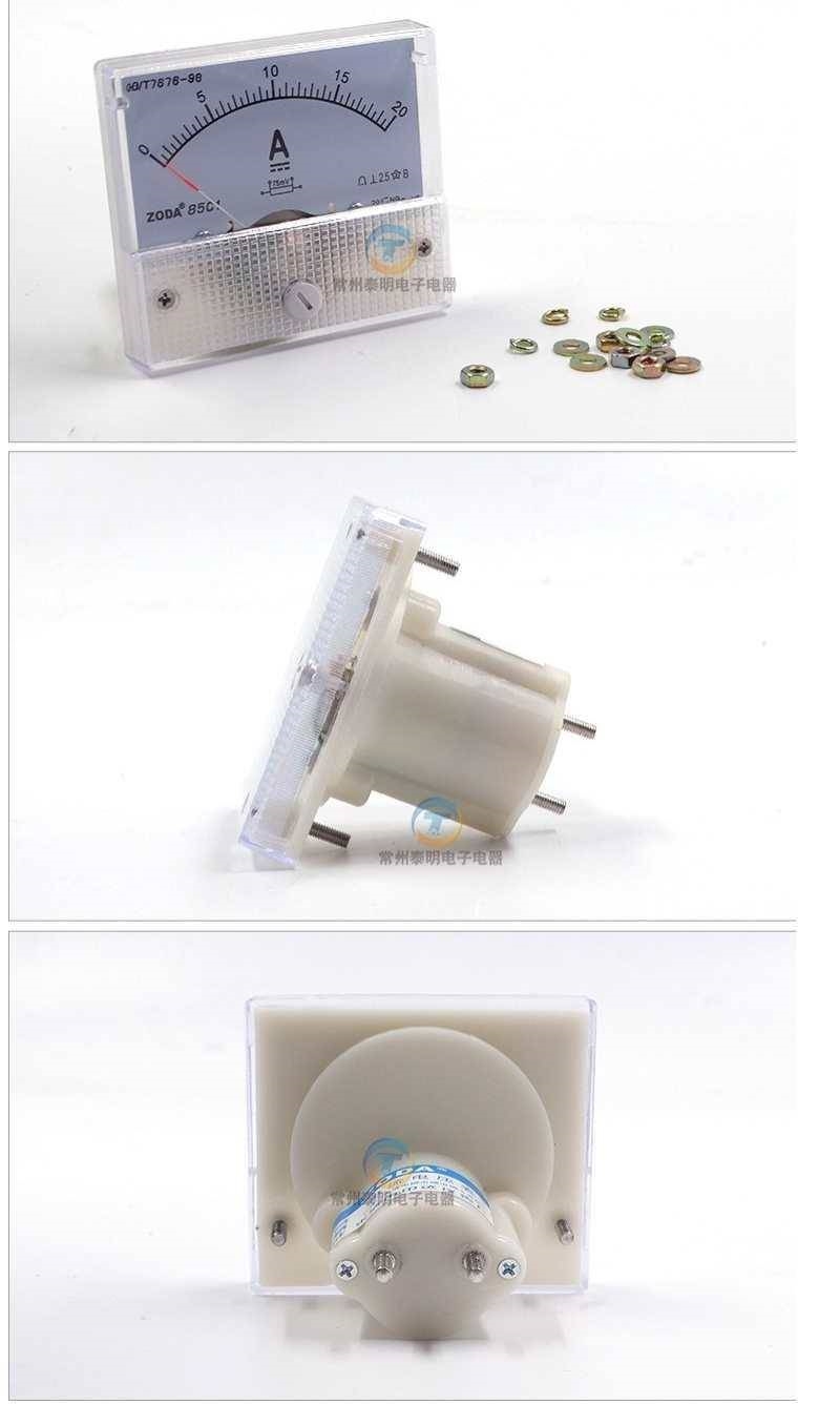 dong ho do ap suat 85C1 con trỏ cơ khí loại 220 mét DC hiện tại 1mA10203050A đồng hồ đo áp suất âm