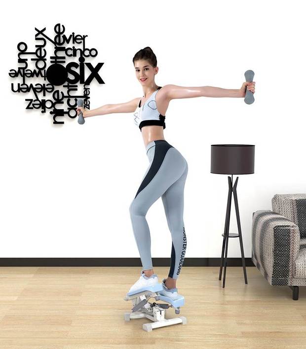 Lắp đặt máy câm bước chân máy đôi đu quay đa chức năng - Stepper / thiết bị tập thể dục vừa và nhỏ tạ đơn 5kg