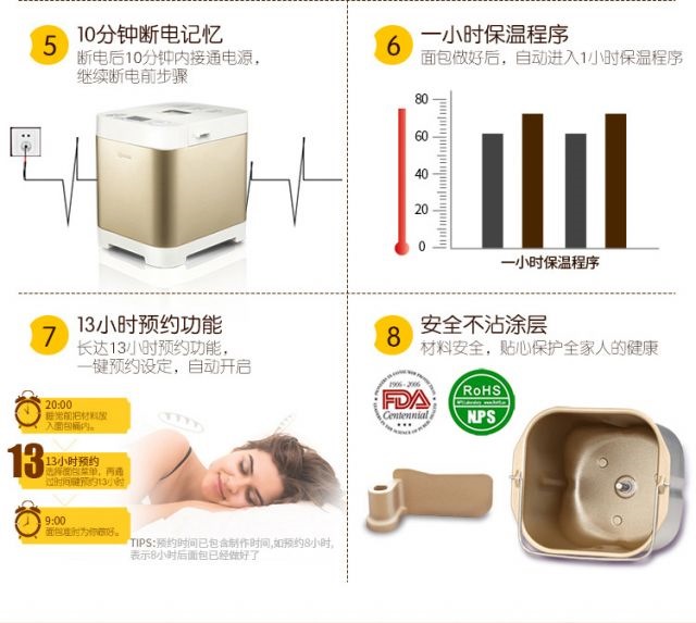 Máy làm bánh mì mới và bánh mì nướng khoai môn mini tự động vàng - Máy bánh mì lo nuong banh