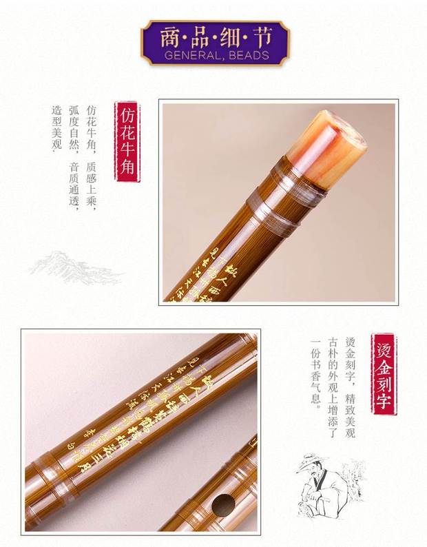 Jin Xinli gửi sáo túi sáo trúc sáo sáo cụ bắt đầu người lớn trẻ em đắng tre Zizhu Dong Xuehua đệ tử - Nhạc cụ dân tộc sáo inox