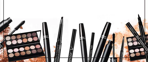 Kết hợp trang điểm mắt Qibest Mascara 3D + Phấn mắt + Bút kẻ mắt + Bộ trang điểm bút chì lông mày - Bộ trang điểm