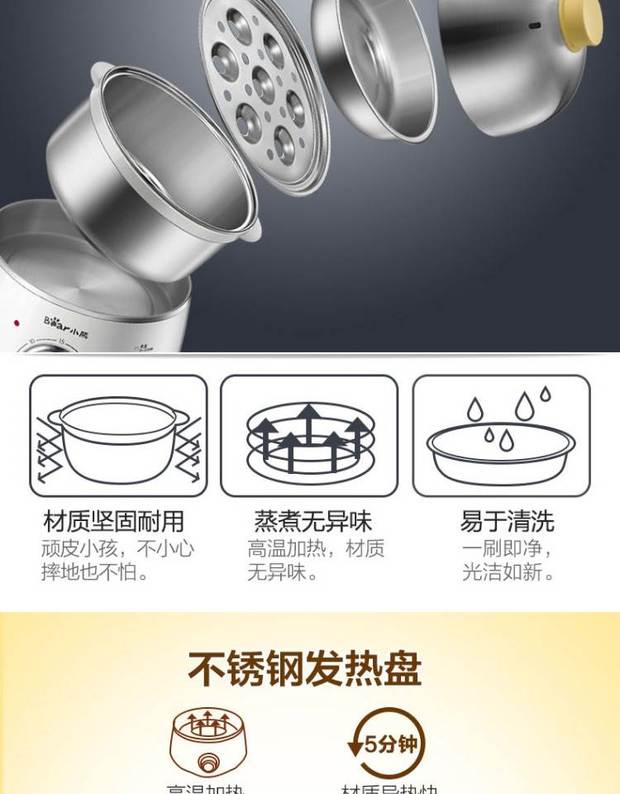 Net đỏ mini trứng hấp ký túc xá trứng điện bằng thép không gỉ nồi trứng nhà sinh viên ăn sáng máy đánh trứng trứng - Nồi trứng nồi lẩu mini cắm điện