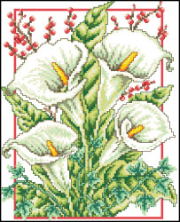 Calla Lily Cross Stitch Diagram Redrawing Paper Wired Volume XSD Source File Crown Credibility