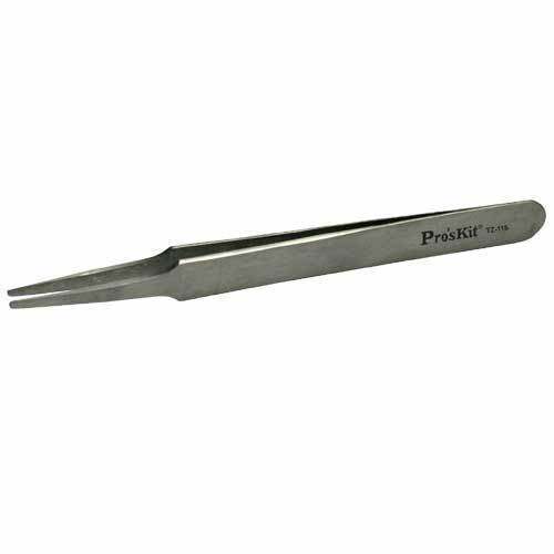 Preoskit TZ - 116 stainless steel anti - magnetic flat mouth tweezers (120mm) stainless steel tweezers