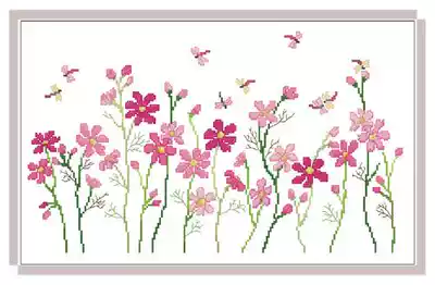 ●Hu Lili cross stitch●DMC kit colorful florets, single florets with 3D5D precision printing cloth