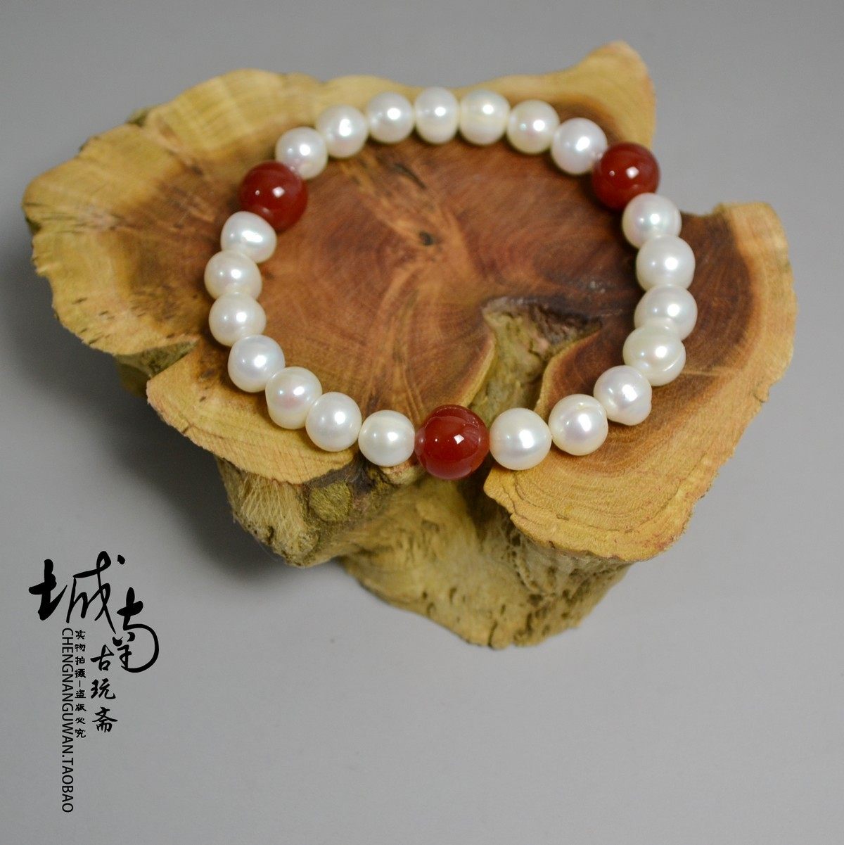 Pure natural pearl hand string 21 sub-hand Kushiro hand chain bracelet Buddha beads East beads Red Agate year of life Qing Palace jewelry