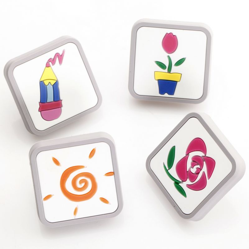 European pastoral American rustic simple drawer wardrobe door handle cartoon handle soft glue handle gray drawing