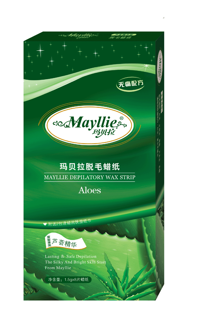 玛贝拉脱毛蜜蜡纸 芦荟精华8片（4片双面）面脸部胡须子唇部毛