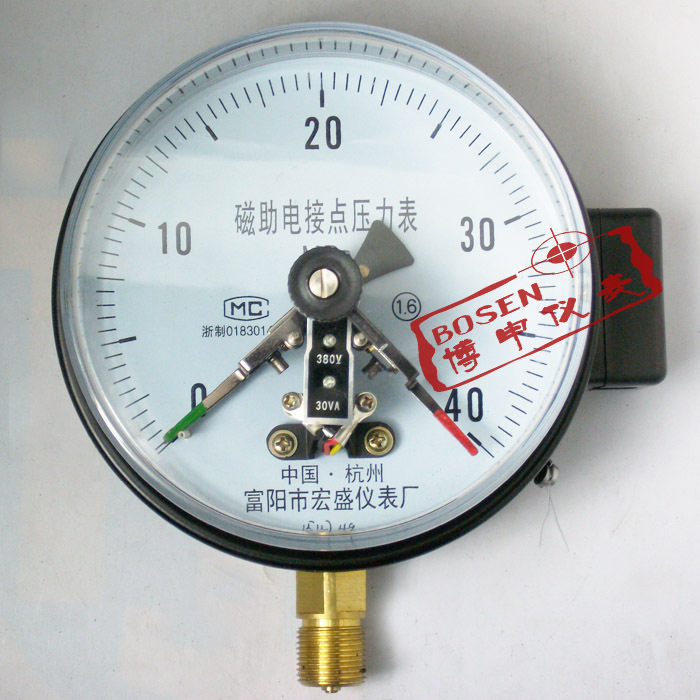 YXC-150 Magnetic Assisted Electric Contact Pressure Gauge Vulcanizer Rubber Machine Pressure Gauge 40MPA Pressure Controller