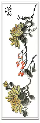 ● Hu Lili cross stitch ● French DMC kit four gentlemen-Chrysanthemum 3D 5D precision printed cloth