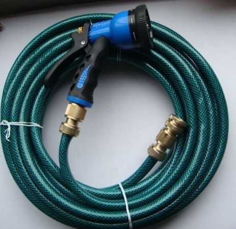 10m garden tube set with copper fittings and eight-function spray car water gun head set