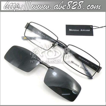 Double Crown Trust Mondial Myopia, Polarized Lens Dual-Purpose Double-layer Combination Frame (1736 ສີເທົາເຂັ້ມ)