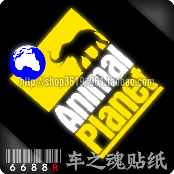 6688R-car sticker] reflective patch paper-SUV rear window car tail Explorers-DISCOVERY Animal Planet sticker
