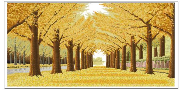 ●Hu Lili cross stitch ●French DMC kit with gold all over the ground with 3D 5D precision printed cloth