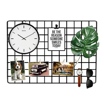 Nordic wind Net red wire grid shop studio living room creative diy iron decoration hanging ornaments photo wall