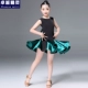 Cô gái váy Latin nhảy mùa hè trẻ em mới tay ngắn một mảnh Quần áo thực hành Latin Cô gái chấm điểm trang phục thi đấu - Trang phục
