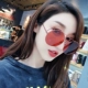 Cá tính hộp lớn tròn đỏ kính râm nữ mặt tròn 2018 mới lưới đỏ sao mô hình kính râm nam cặp kính