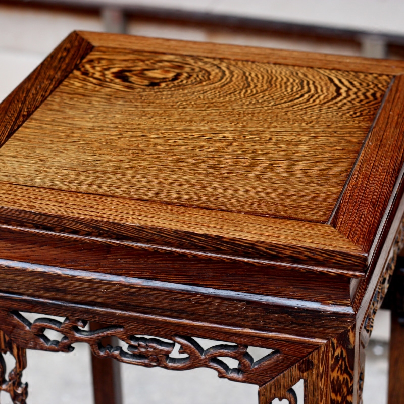 Archaize furniture wenge square wood, fish tank stone vases, flower POTS round base furnishing articles to the ground