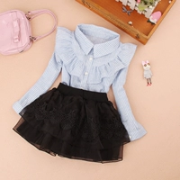 Trẻ em mặc quần áo mùa thu cho bé gái 2018 mới cho bé áo sọc dài tay mùa xuân và áo cho bé mùa thu cotton 2-18 tuổi đồ bộ cho bé gái