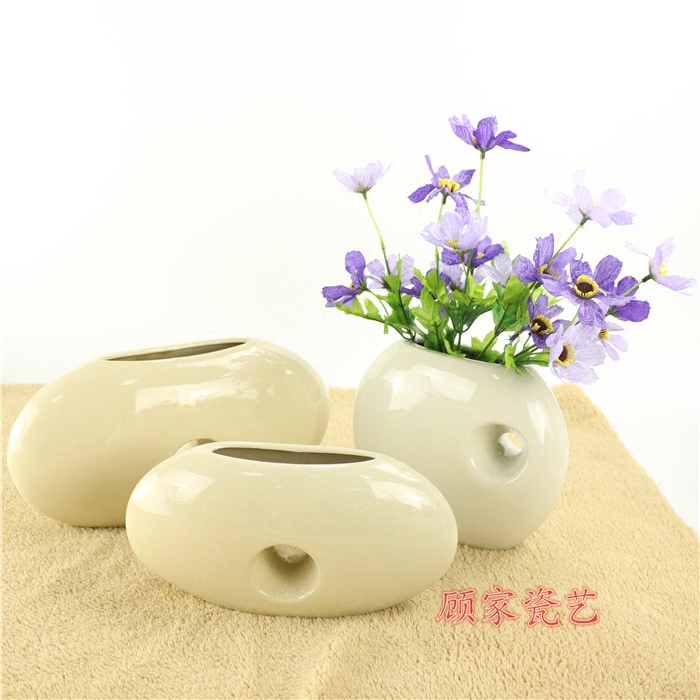 Minimalist modern table face cracks vase Oval Ceramic Flowers Inserts New house Wedding House Office Pendulum with Unhydropable