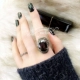 Nhẫn Ruby Hàn Quốc Thời trang Hàn Quốc hipster retro trang sức đơn giản Châu Âu và Mỹ pha lê nhẫn trẻ em ngón trỏ nhẫn titan Nhẫn