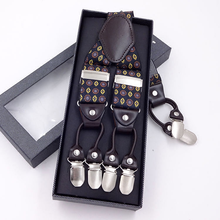 6 Clips Men's Baby Bag Clip Box Fit Elastic Western Pants Harness Six Clips Lengthened Fatter Adult Inelleng Tightness Shoulder Strap