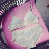 Sản phẩm mới Châu Âu và Mỹ thiên nhiên siêu thoải mái không có vòng thép cotton đồ lót mỏng dễ thương ren tập hợp áo ngực áo tắm