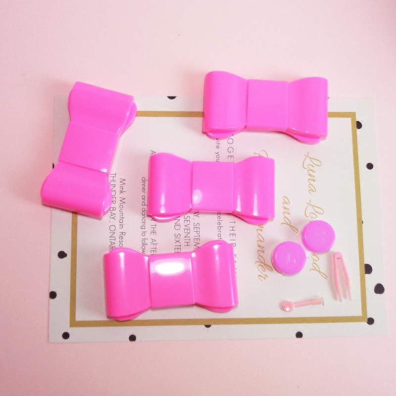 (her main son) cute teenage girl hearts pink and beautiful pupil box butterfly knot contact lens box companion box care box