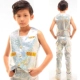 Trang phục Chàng trai Trống Trẻ em Street Street Model Ca sĩ Trình diễn Bạc Fringe Quần da Laser