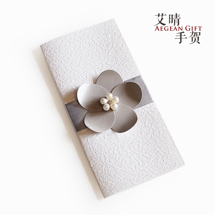 Gem business ribbon gift invitation Invitation Thank you greeting card European three-dimensional wedding gift Birthday high-end customization